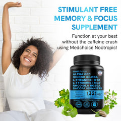 Vitamin B12 label on bottle of nootropic supplement