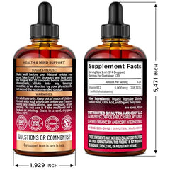 Berry-flavored B12 sublingual drops close-up showing liquid