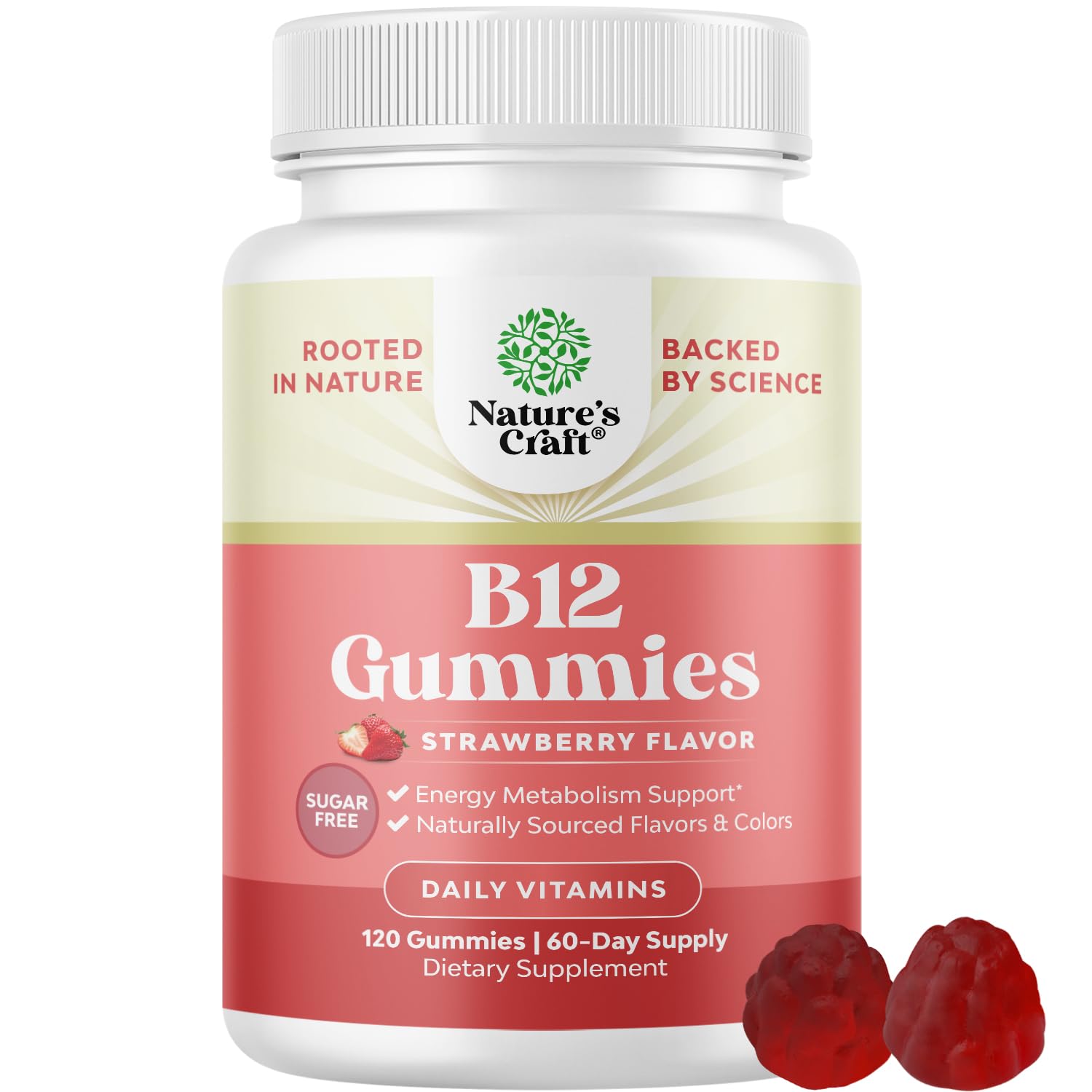 Vitamin B12 Gummies for Adults bottle label showing 1000 mcg per serving