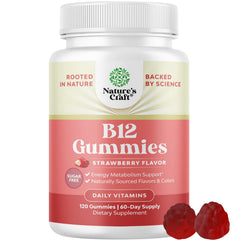 Vitamin B12 Gummies for Adults bottle label showing 1000 mcg per serving