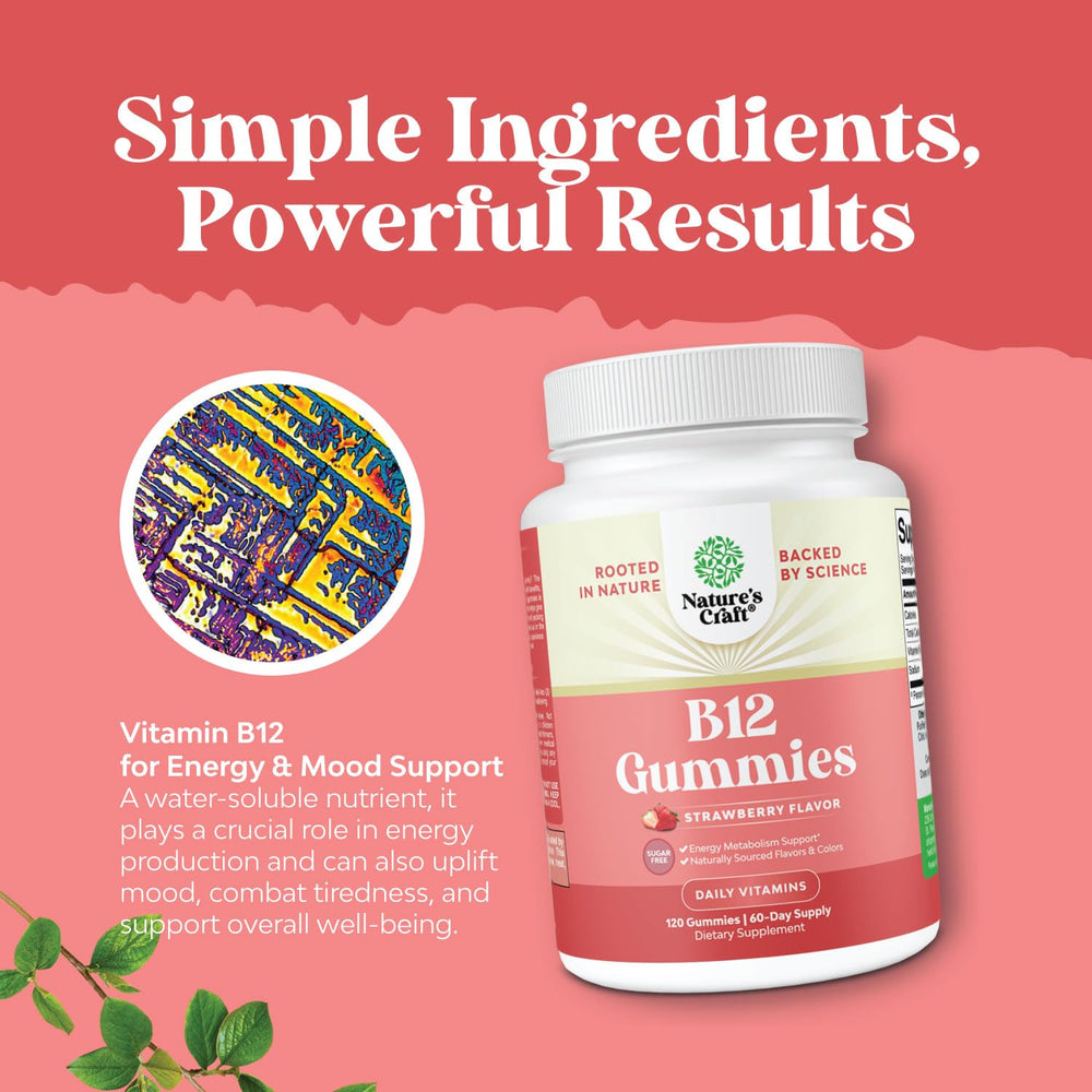 Gummy vitamin B12 promoting energy and mood support
