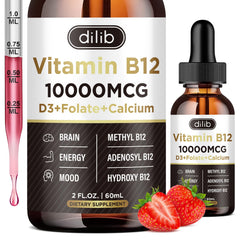 Bottle of Vitamin B12 liquid drops – 10000 mcg