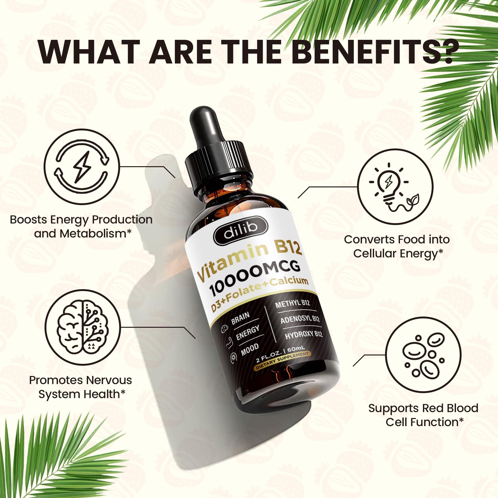 Lifestyle image showing energy and mood boost from B12 drops