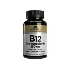 Windmill Vitamin B-12 250 mcg tablets bottle, 100-count