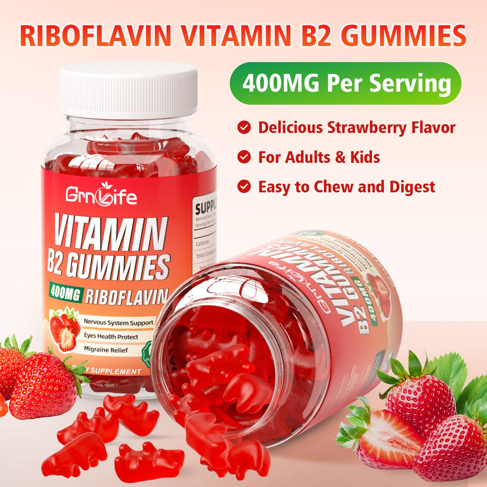 GMP-certified and lab-tested Vitamin B2 Gummies label