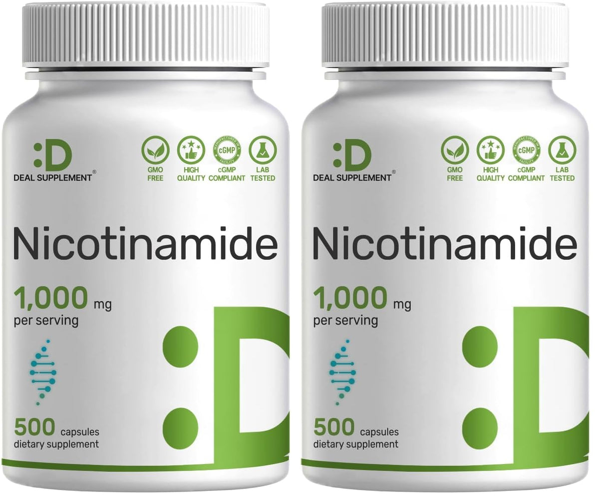 Bottle label for Vitamin B3 Nicotinamide 1000mg capsules