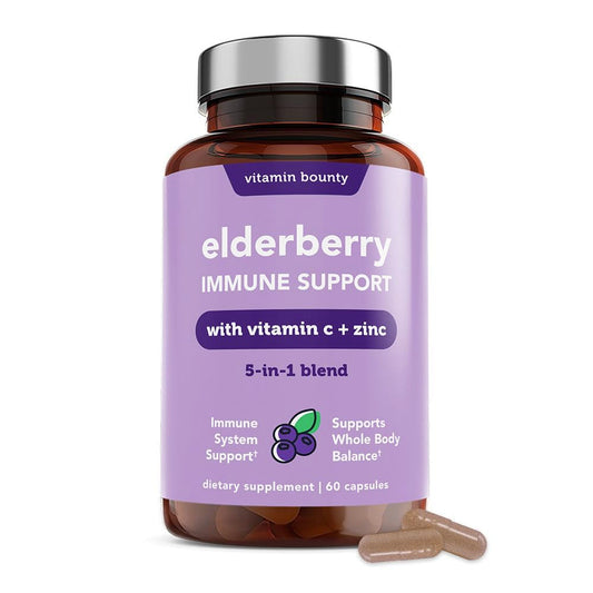 Vitamin Bounty Organic Elderberry Capsules bottle on a white background