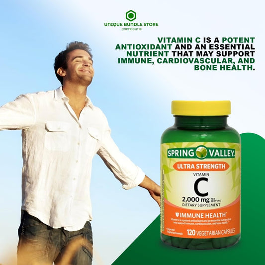 Front packaging showing Vitamin C 2000mg 120 capsules