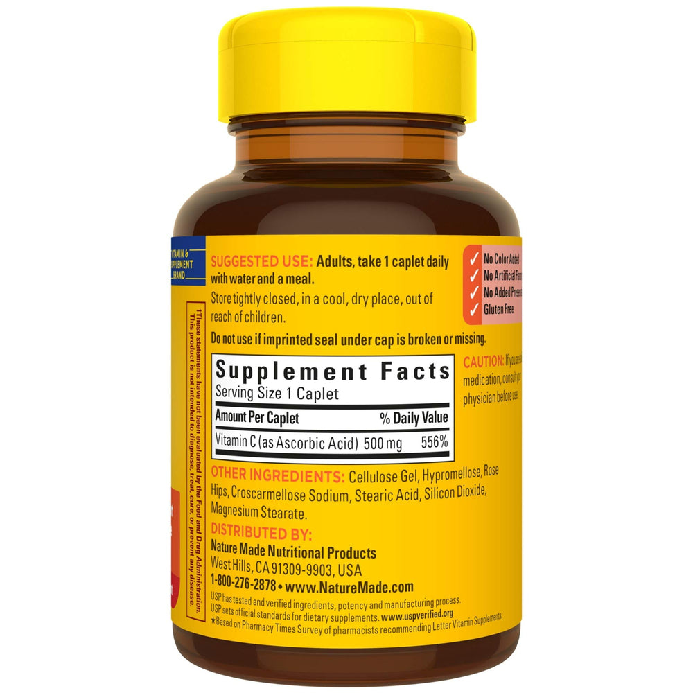 Gluten-free claim on Vitamin C with Rose Hips bottle