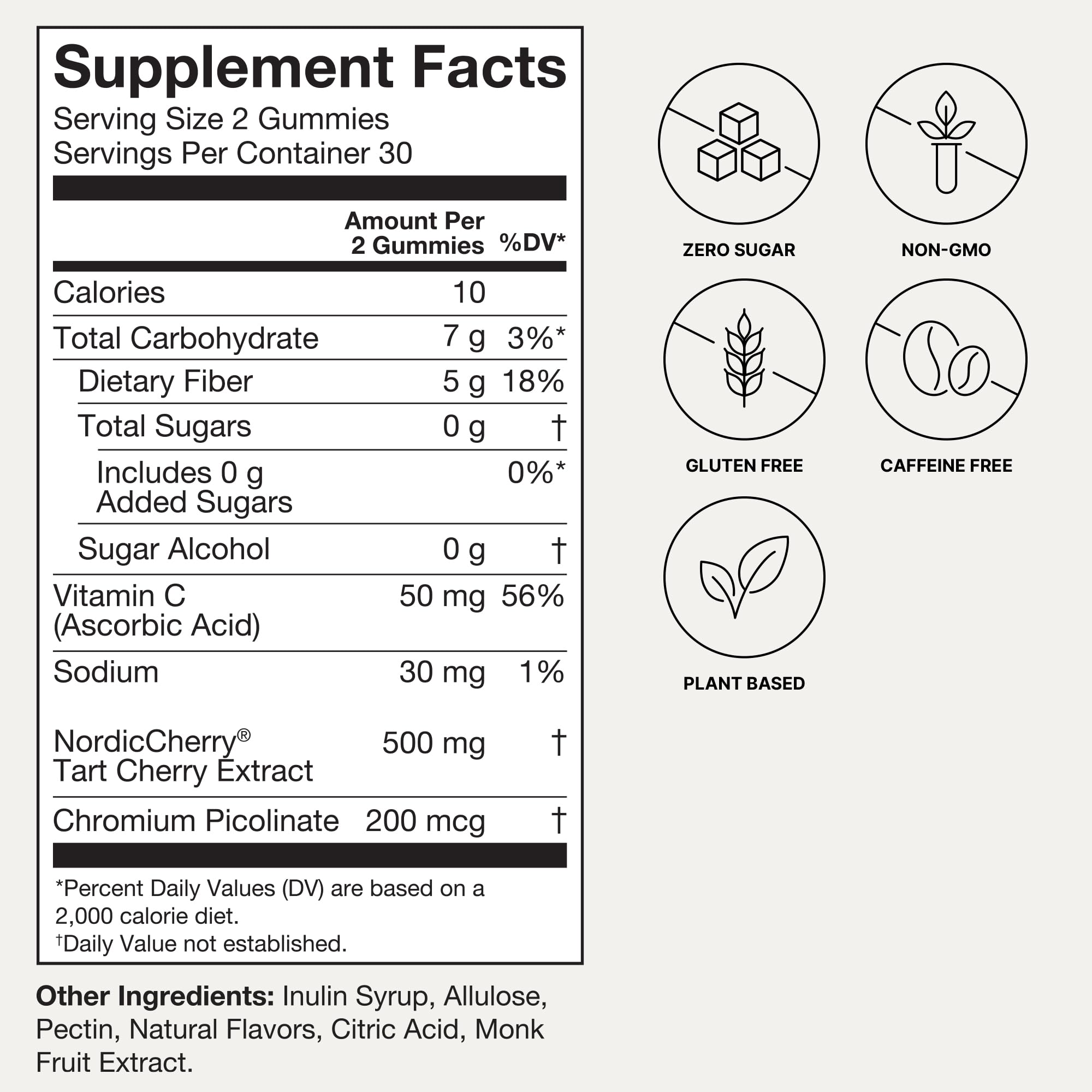 Vitamin C 50mg per serving claim on the label