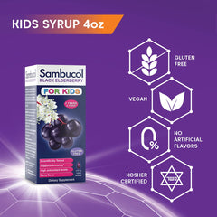 Vitamin C-added kids elderberry syrup bottle