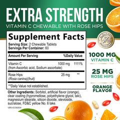 Rose hips and vitamin C chewables for immune support