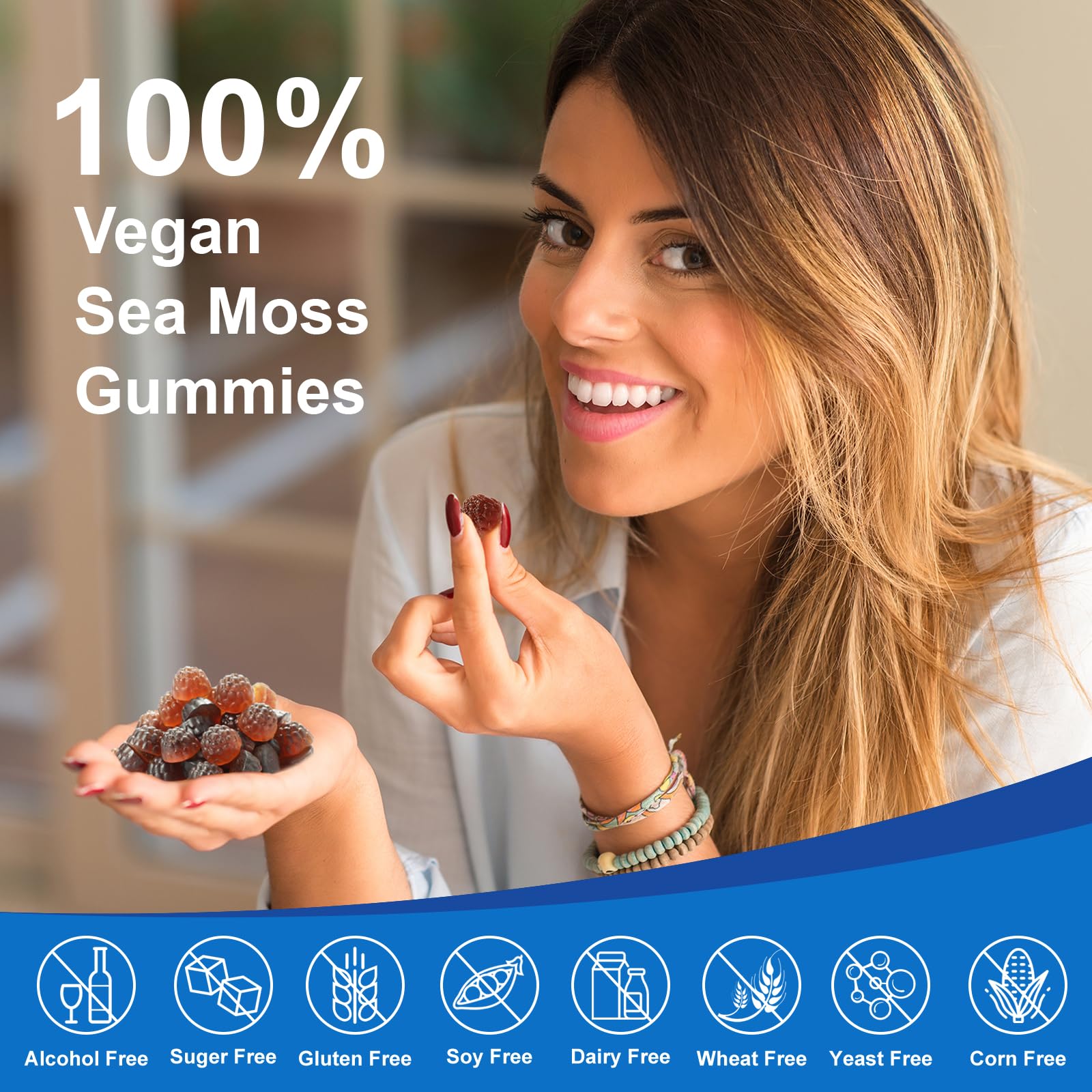 Gummies showing added Vitamin C & D for immune support