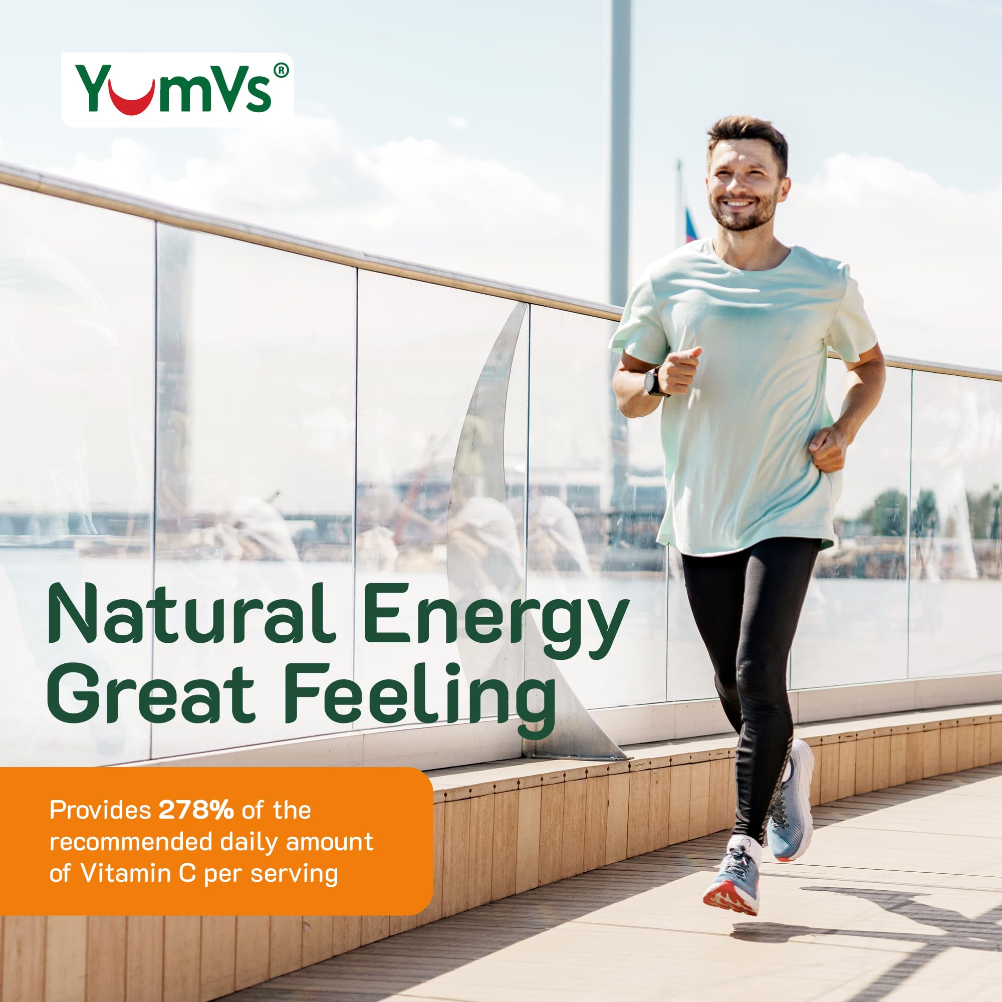 Healthy lifestyle concept with orange Vitamin C gummies