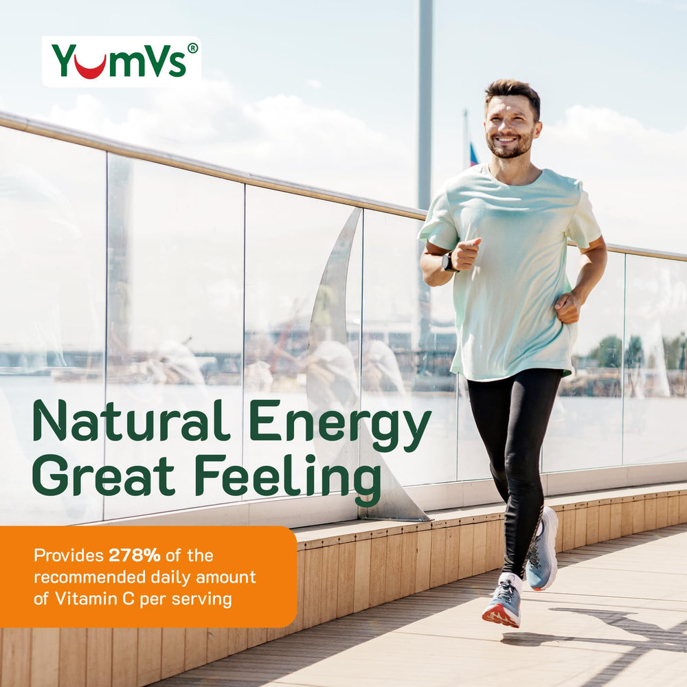 Healthy lifestyle concept with orange Vitamin C gummies
