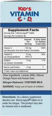 Label highlighting 125 mg vitamin C per tablet