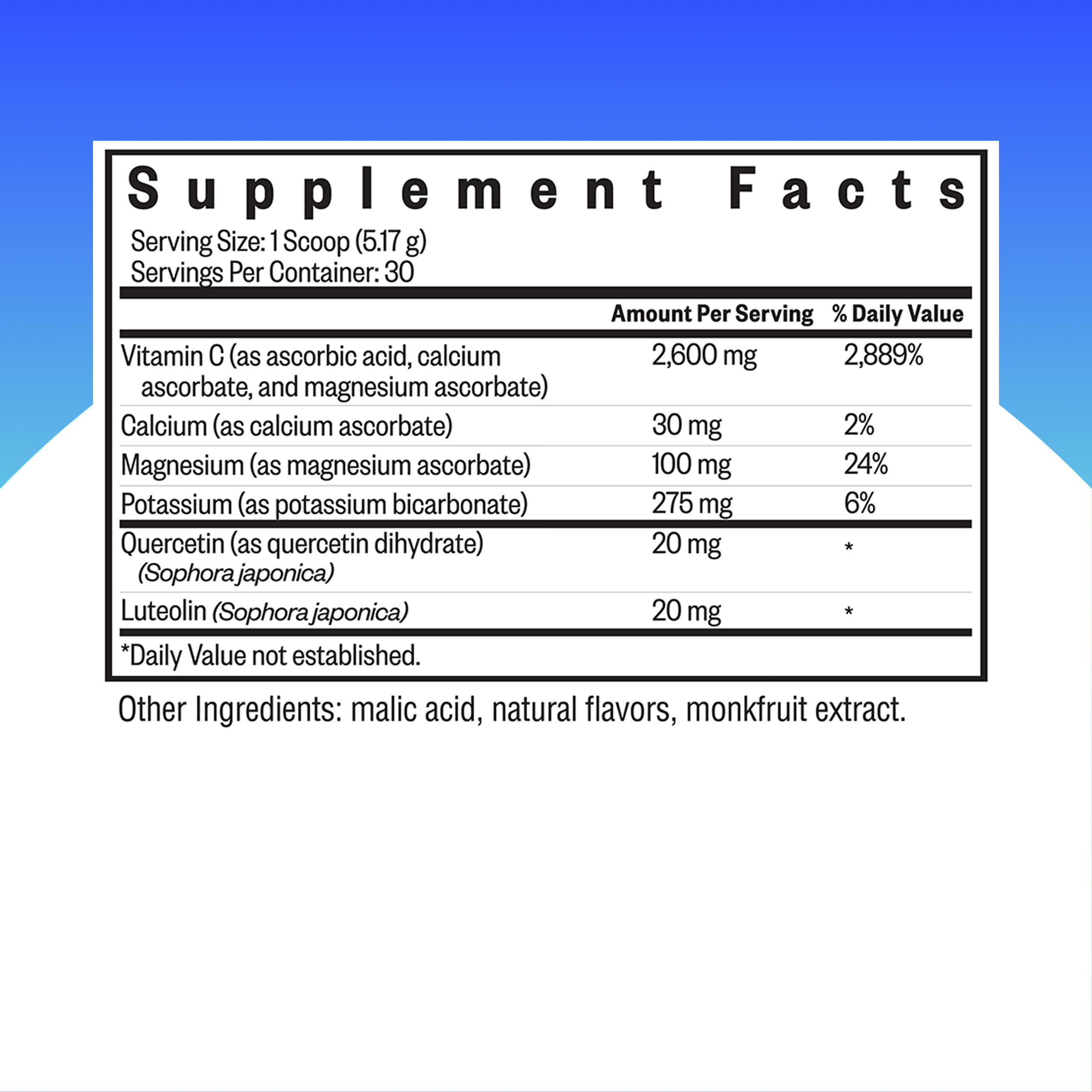 Buffered vitamin C with calcium, magnesium, and bioflavonoids graphics