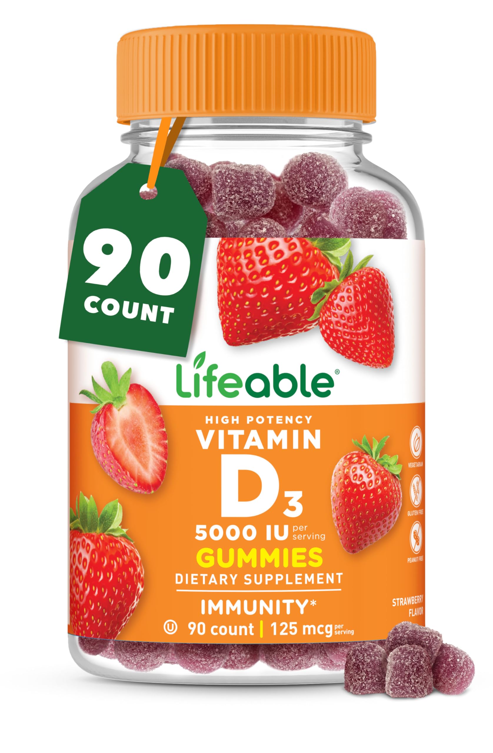 Lifeable Vitamin D3 Gummies bottle front