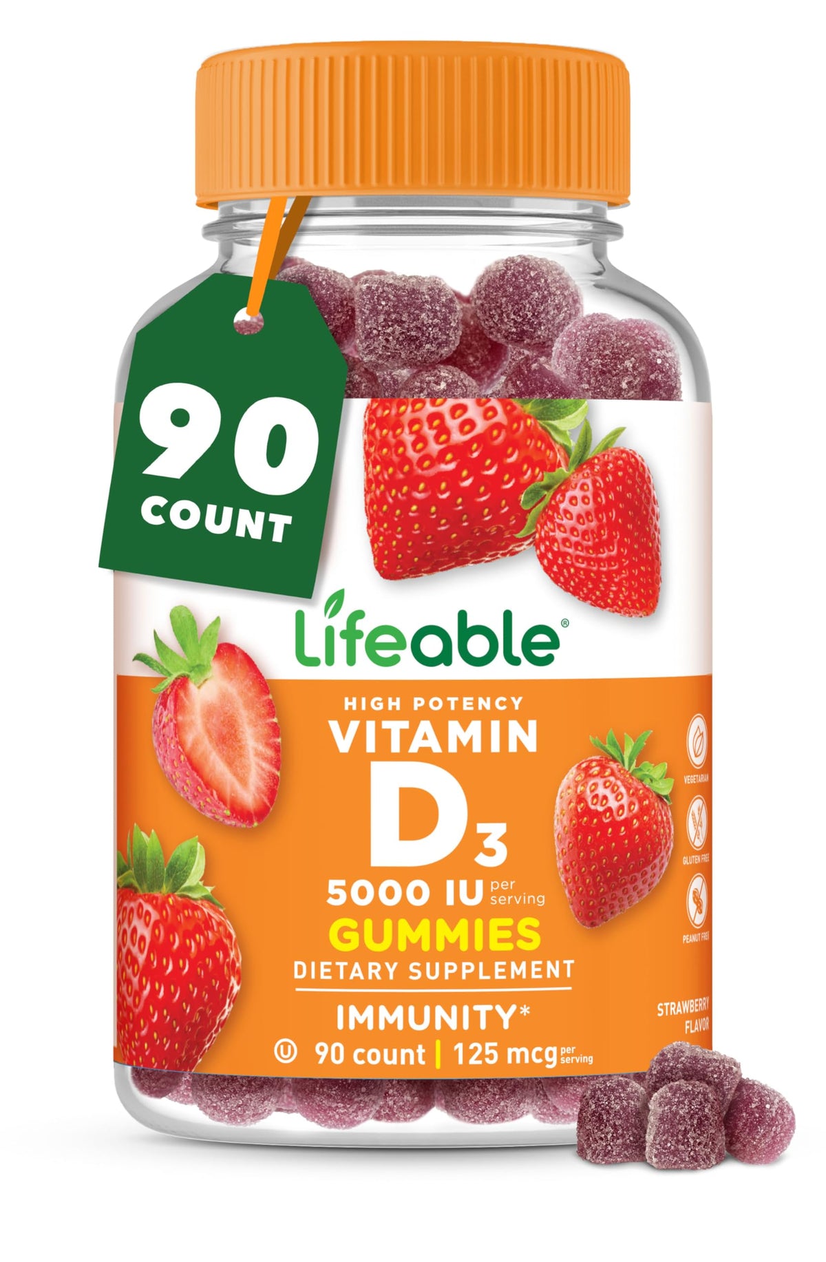 Lifeable Vitamin D3 Gummies bottle front