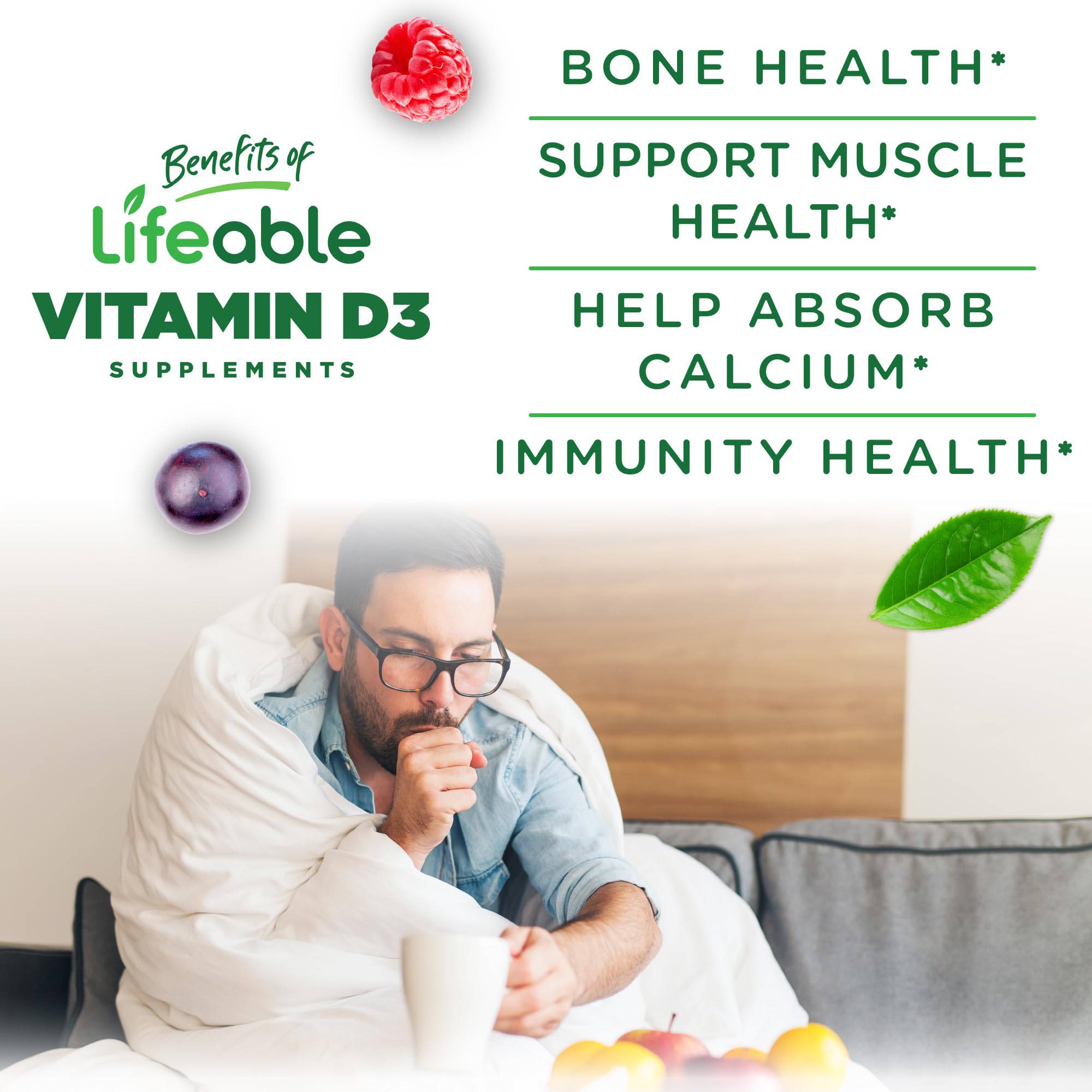 Lifeable Vitamin D3 Gummies label