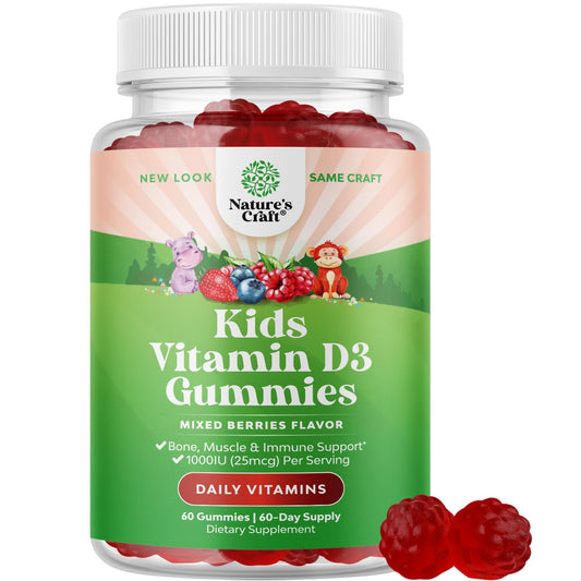 Chewable Vitamin D gummies for kids in berry flavor