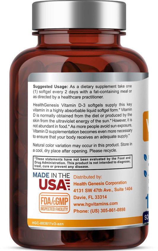 Product label highlighting high-potency Vitamin D-3 10000 IU
