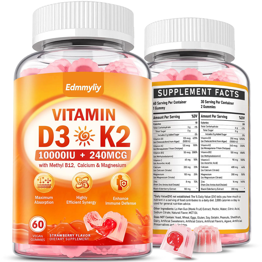Hero image of Vitamin D3 10000IU Gummies with K2, vegan and sugar-free