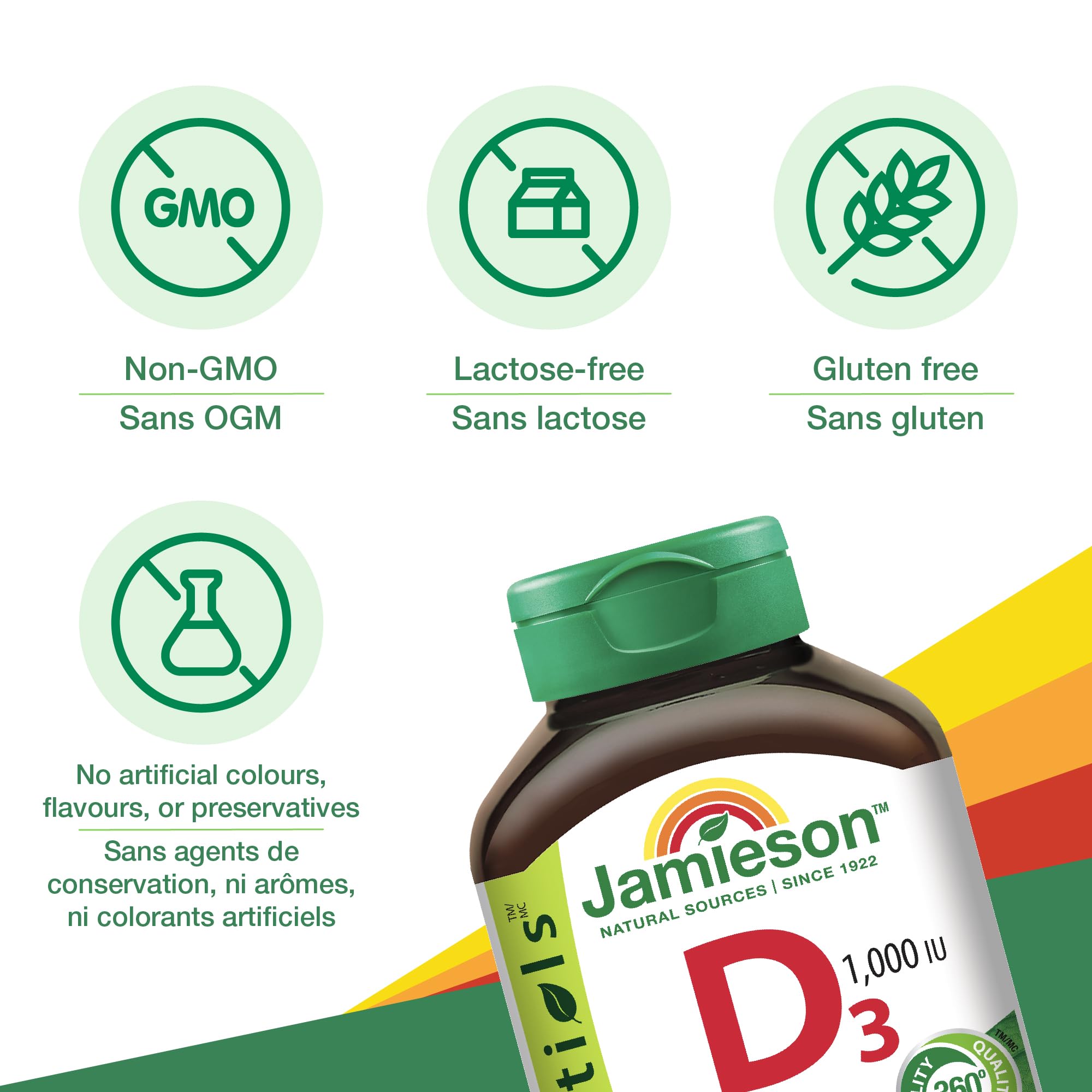 Close up of Vitamin D3 1000 IU tablets