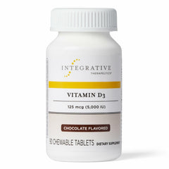 Packaging of Integrative Therapeutics Vitamin D3 125 mcg chocolate chewable tablets