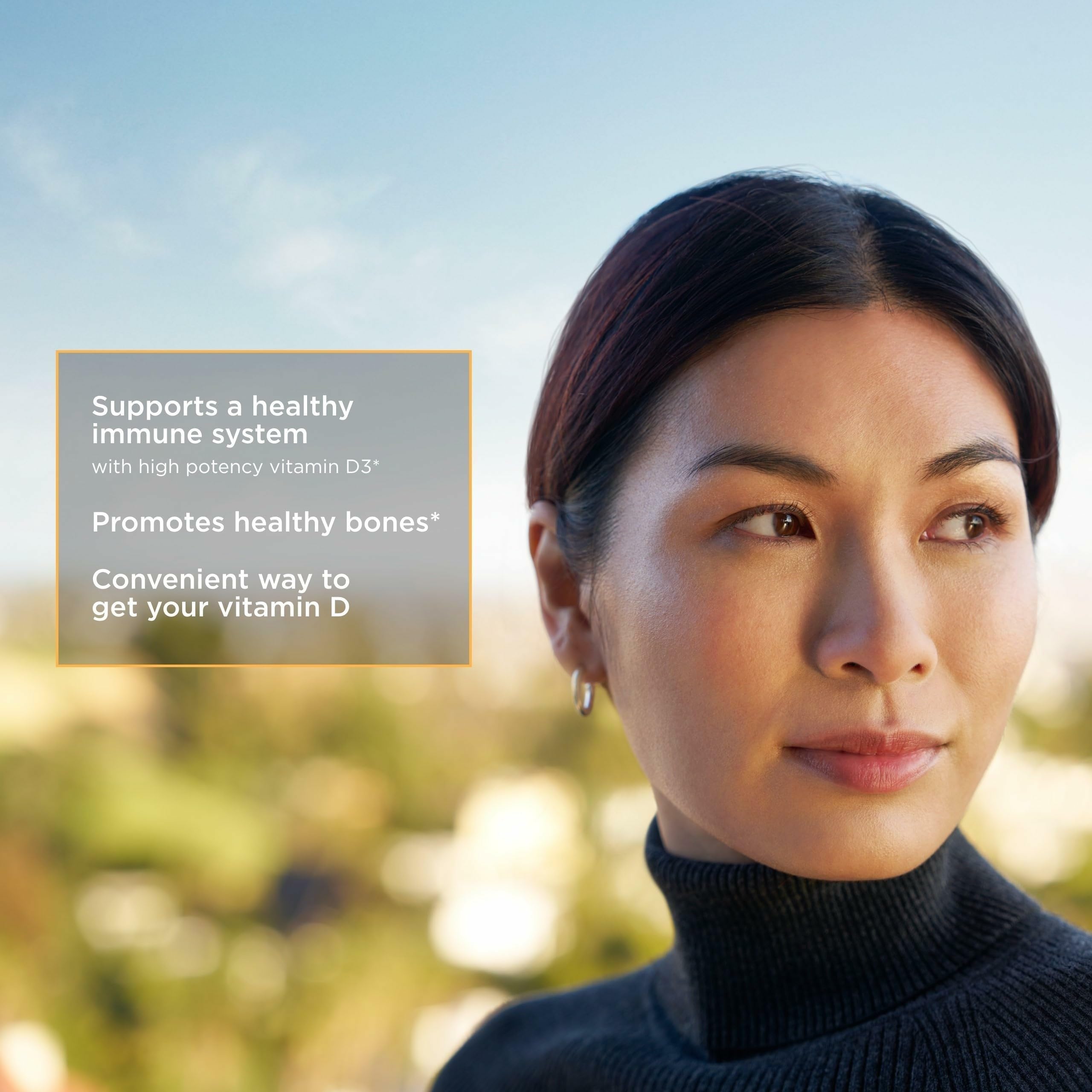 Nutrition facts panel for Vitamin D3 125 mcg supplement