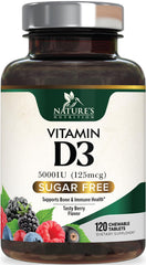 Bottle label of Nature's Nutrition Vitamin D3 5000 IU chewables