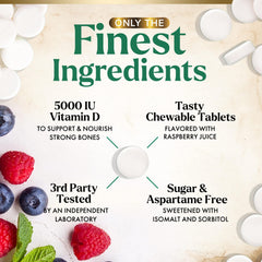 Vitamin D3 5000 IU aiding calcium absorption