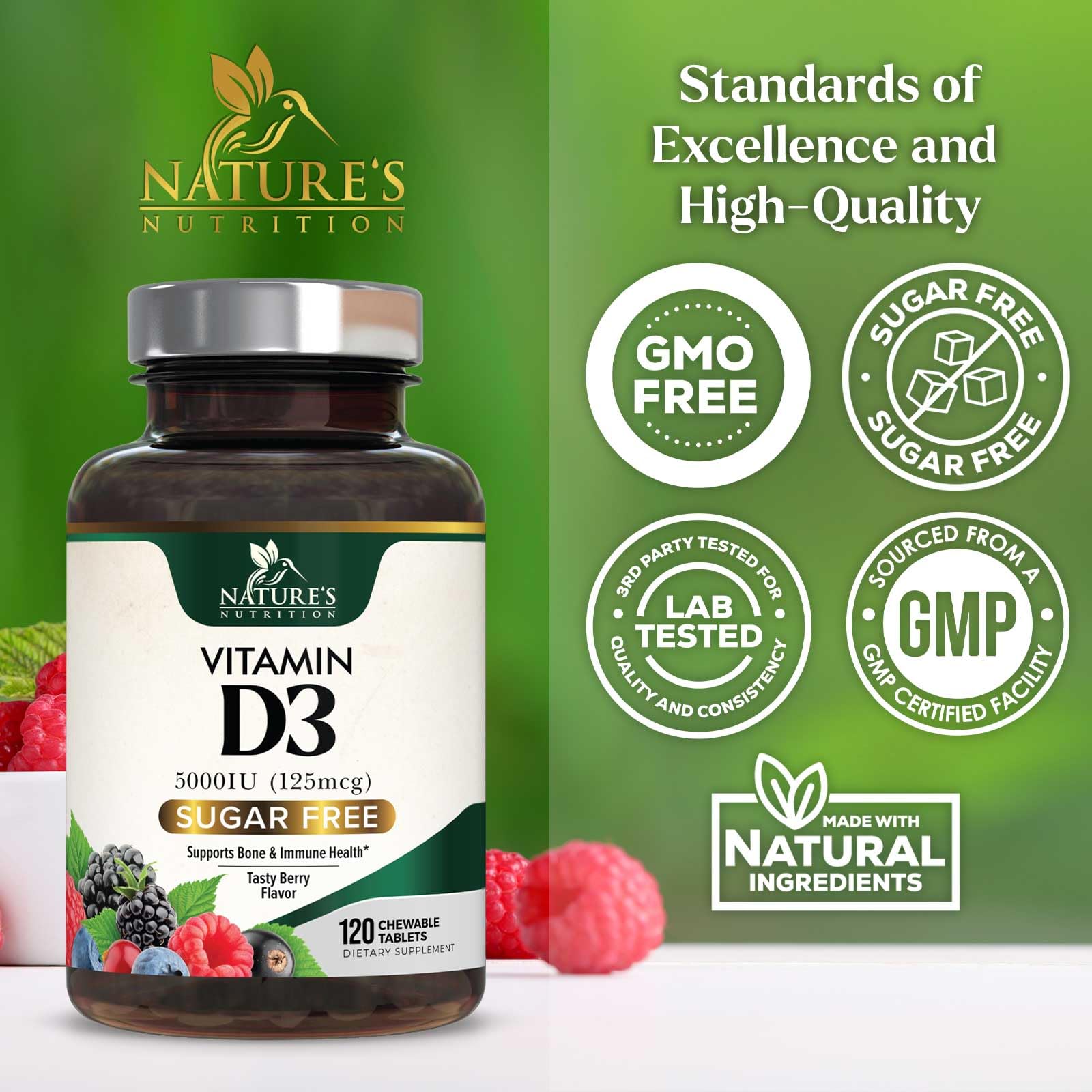 Sugar-free Vitamin D3 chewable packaging