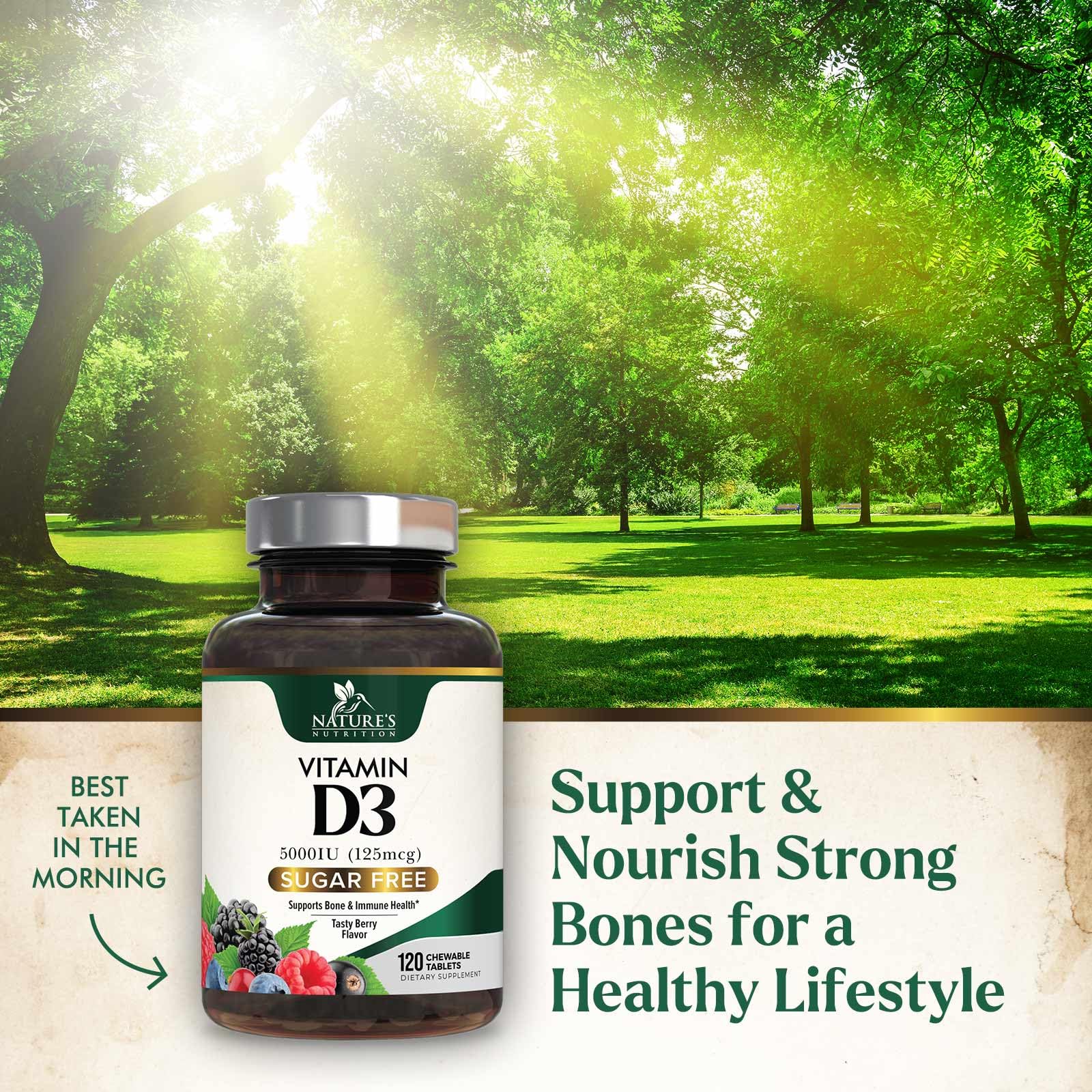 125 mcg Vitamin D3 per chewable tablet