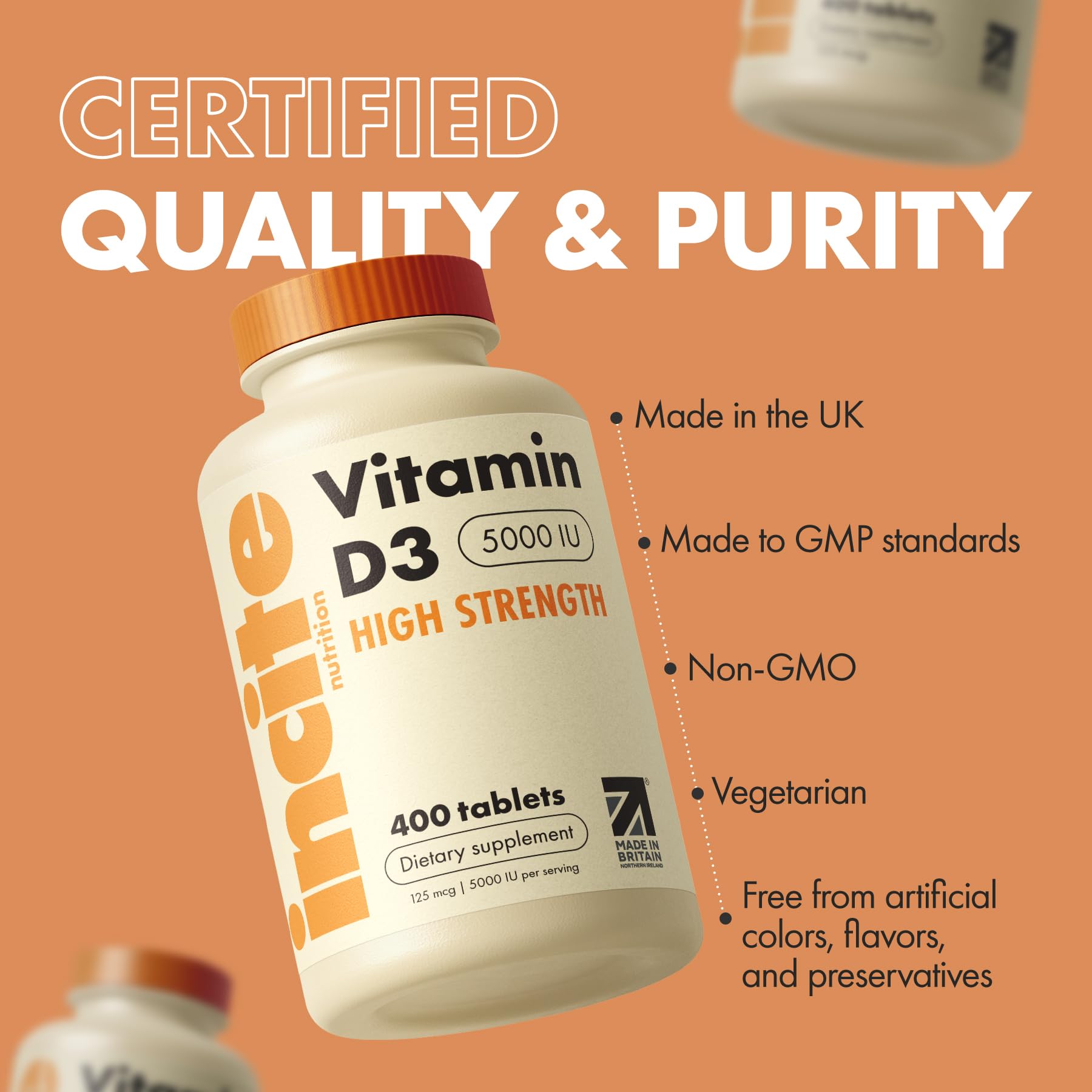 Easy-to-swallow micro tablets Vitamin D3 5000iu