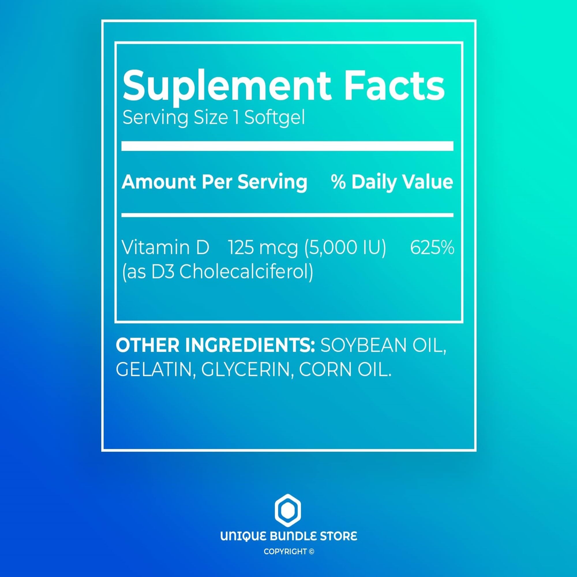 Close-up of small smooth vitamin D3 softgels