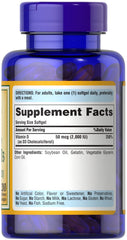 Packaging graphic for Puritan's Pride Vitamin D3 softgels