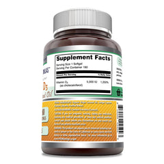 Nutrition facts and Non-GMO Gluten Free seals on bottle