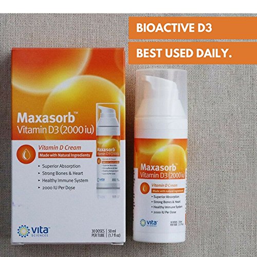 Natural ingredients highlighted on Vitamin D3 Cream packaging
