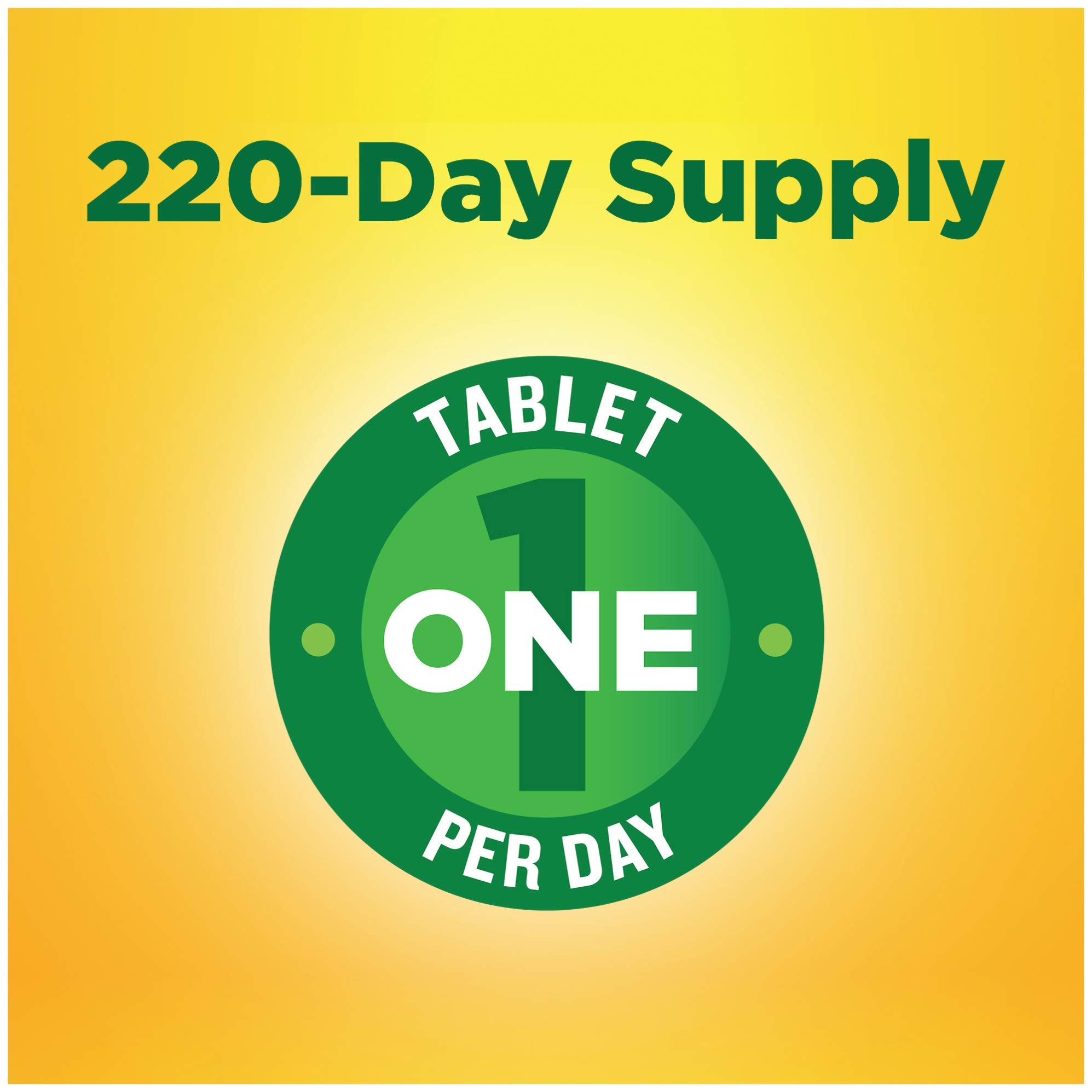 Dosing instructions: one tablet daily with water