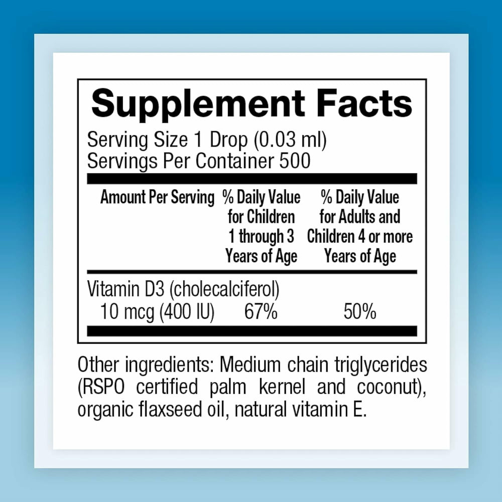 Vitamin D3 drops for kids supporting bones and immune health