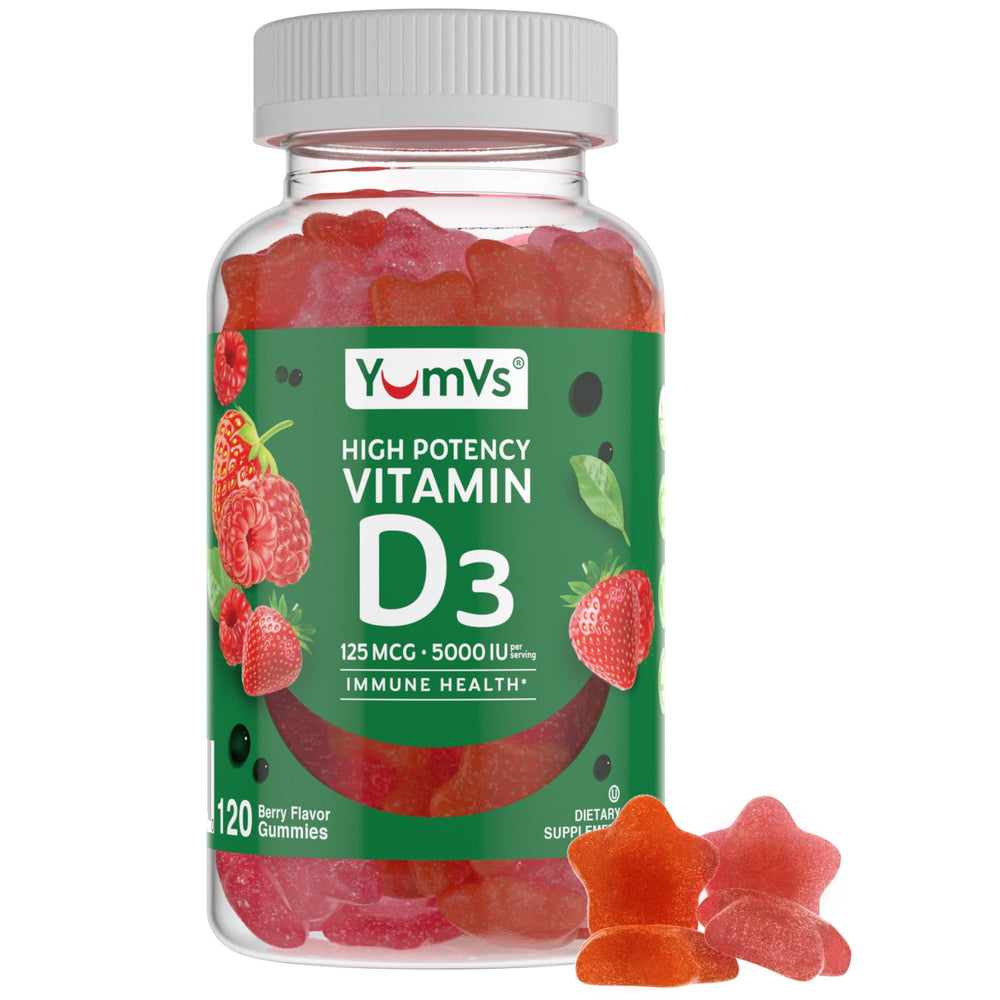 Front view of Vitamin D3 Gummies bottle with 120 count