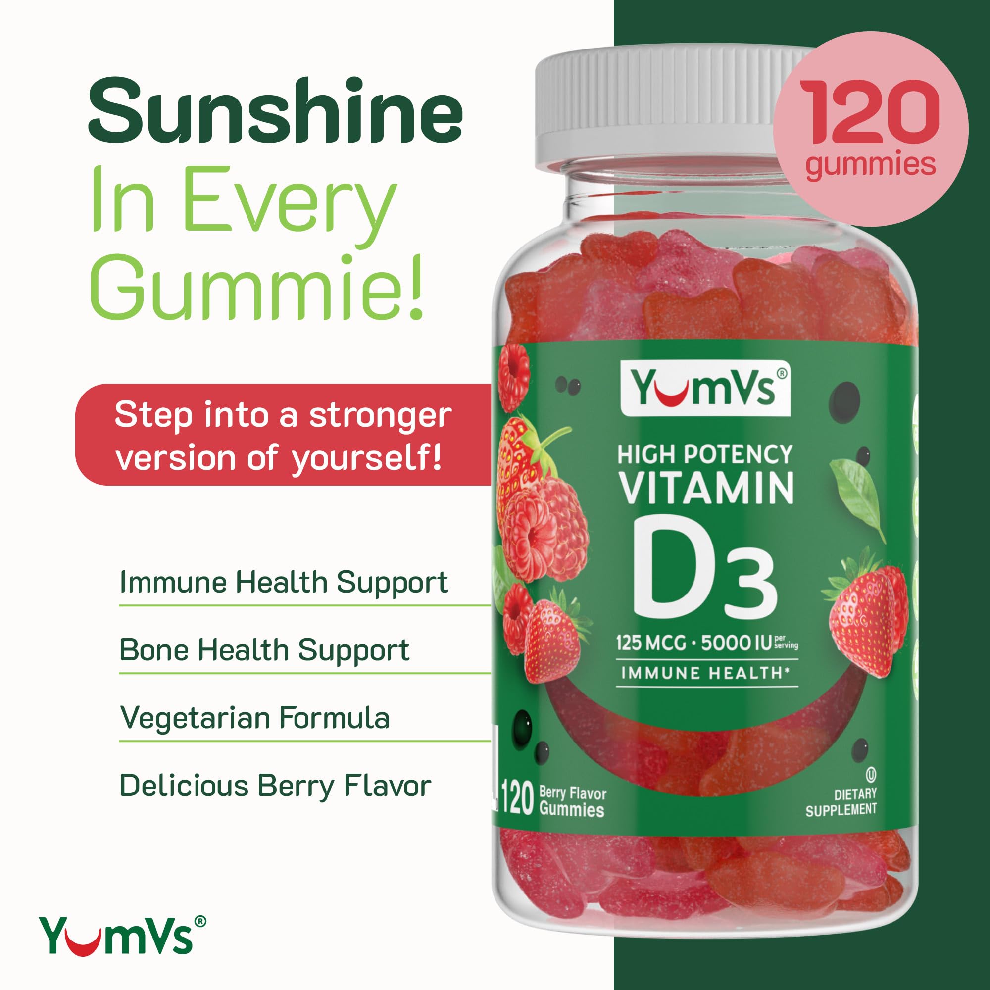 Close-up of 5000 IU Vitamin D3 label