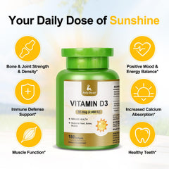 Label highlighting immune support and calcium absorption