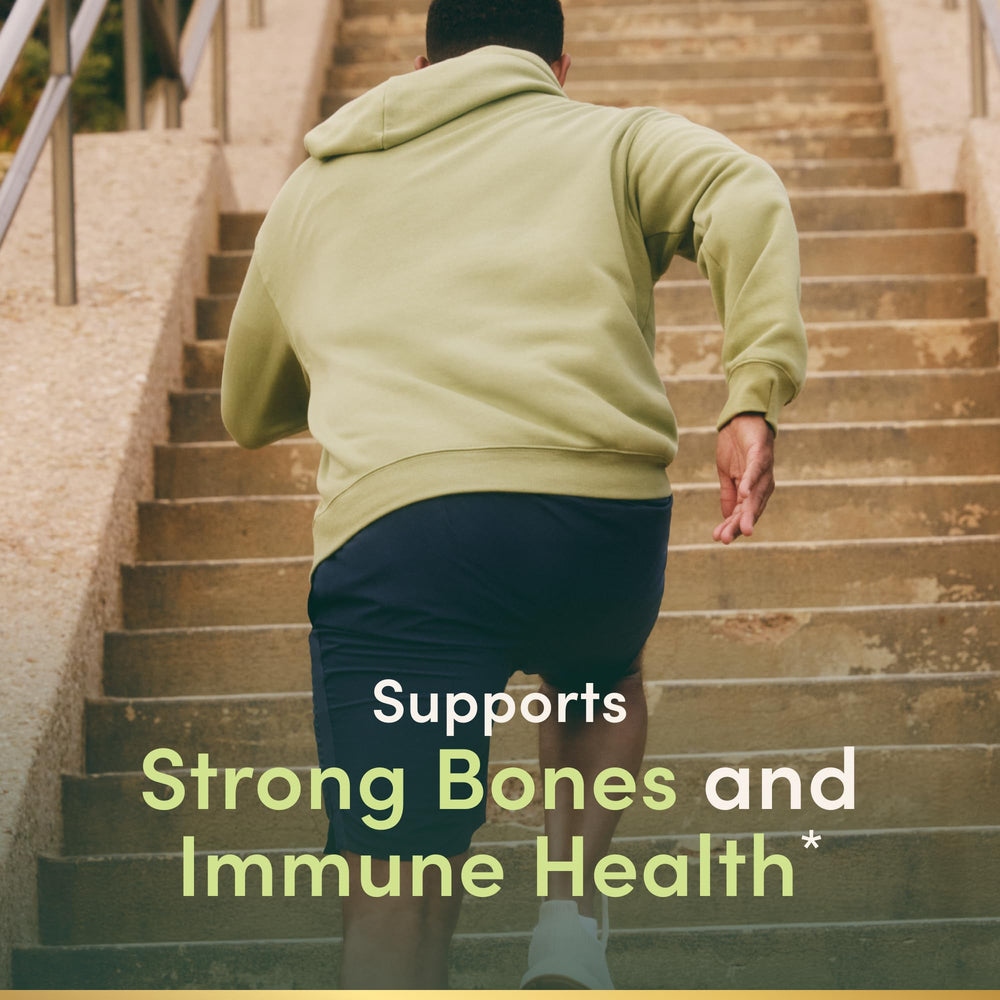 Close-up of vitamin D3 softgels for immune support