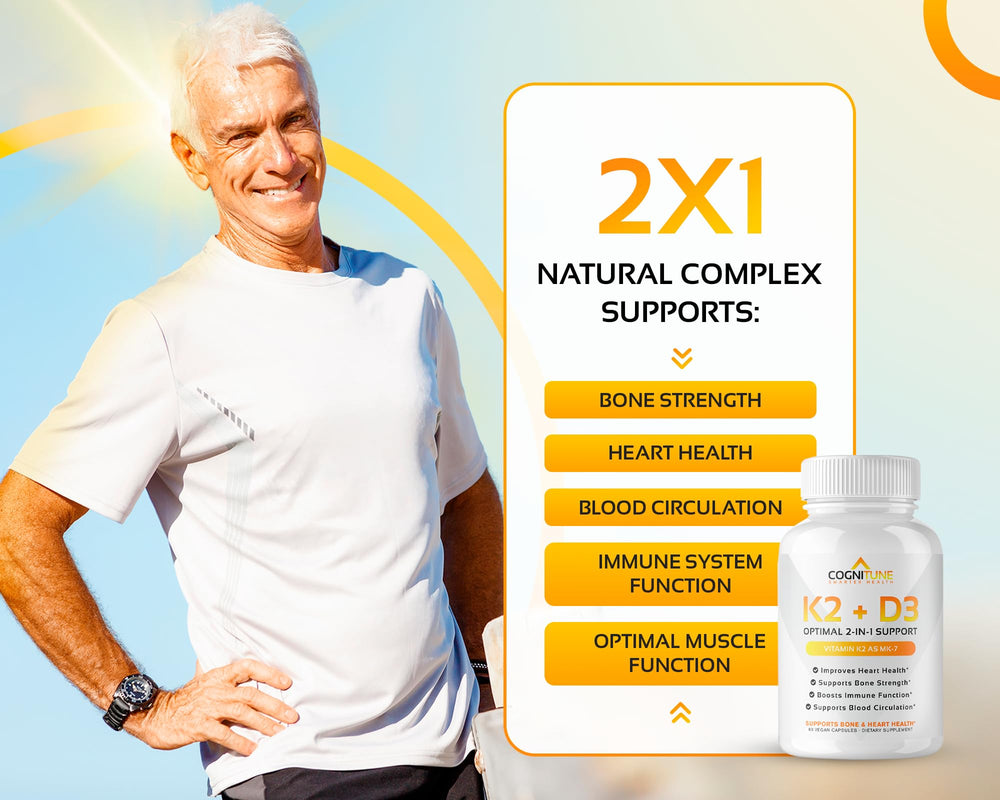 Capsules showing D3 and K2 MK7 ingredients