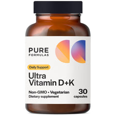 Bottle of Vitamin D3 K2 5000 IU supplement