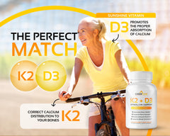 Supplement facts label showing 5000 IU D3 and 90 mcg K2 MK7