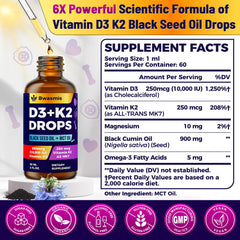 Close-up of Vitamin D3 K2 Drops bottle label