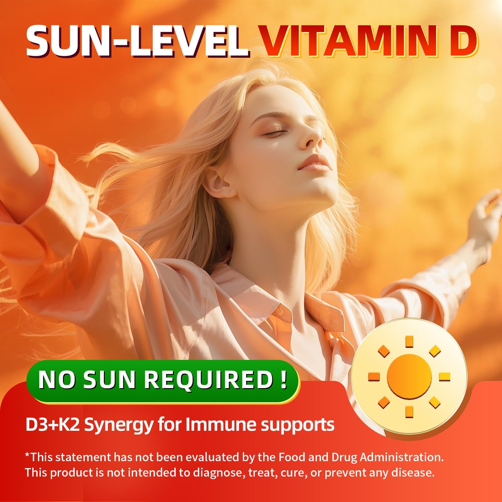 Immune support concept with vitamins and glow